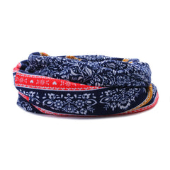 Women Flowers Printing Cotton Cap Casual Warm Bonnet Hat Double Use Collar Scarf