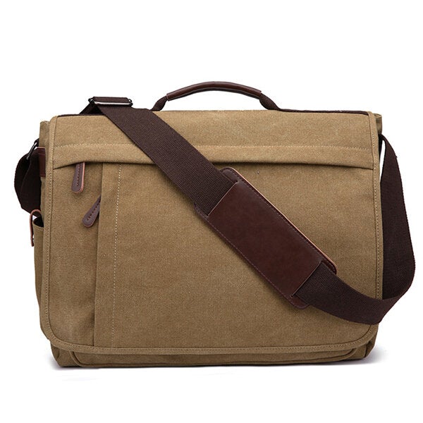 Large Capacity Canvas Business Laptop Bag Shoulder Crossbody For Men