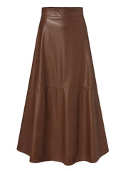 Women Solid Casual Leather Ankle Length Street Fashion Fitting Skirts
