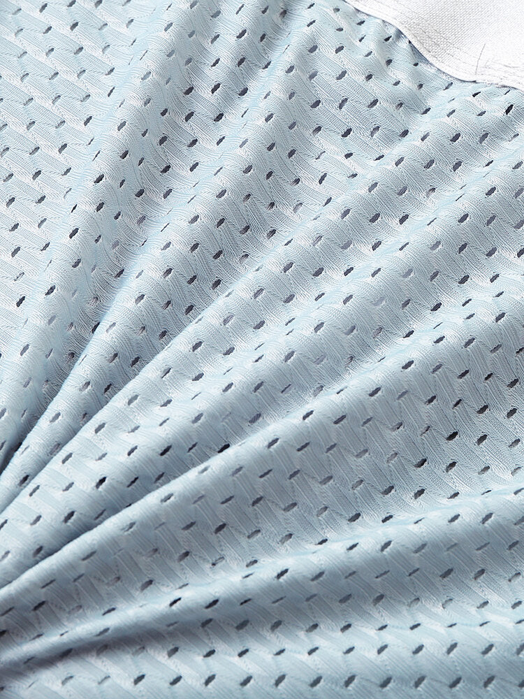 Mens Mesh Modal Breathable Thin Letter Elastic Waist 4Pcs Home Boxers Briefs