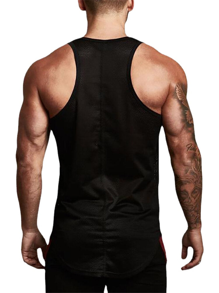 6 Colors Men Text Print Workout Fitness Sleeveless Sport Tank Tops