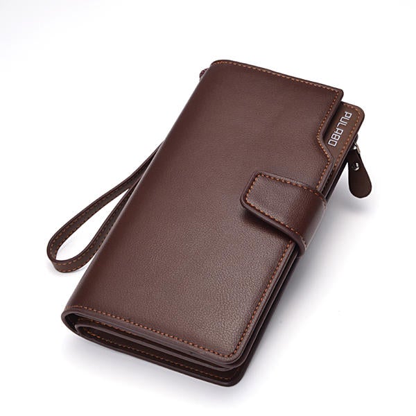 Men Leather Business Long Wallet Credit Card Organizer with 21 Slots Phone Bag