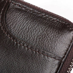 RFID Men And Women Genuine Leather 12 Card Slot Wallet Short Coin Purse