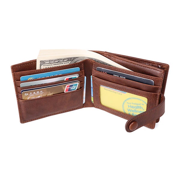 RFID Antimagnetic Genuine Leather 12 Card Slots Wallet Card Holder For Men