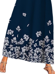 Women's Floral Pocket Crew Neck Weekend Vacation Sleeveless Swing Dress