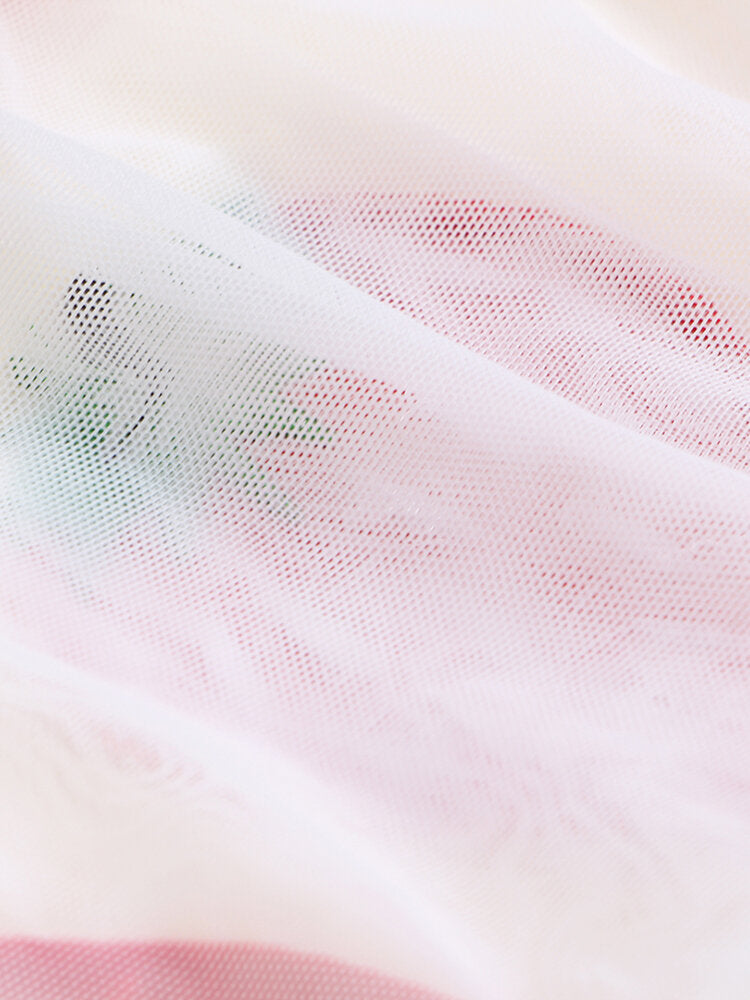 Women's Daisy Fruit Print Mesh Breathable Hip Panty