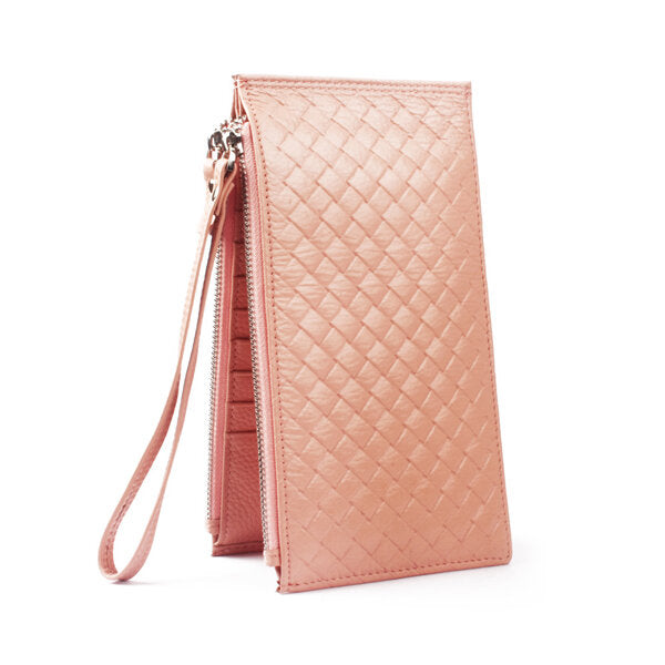 Men Women RFID Genuine Leather Long Wallet Credit Card Holder Zipper