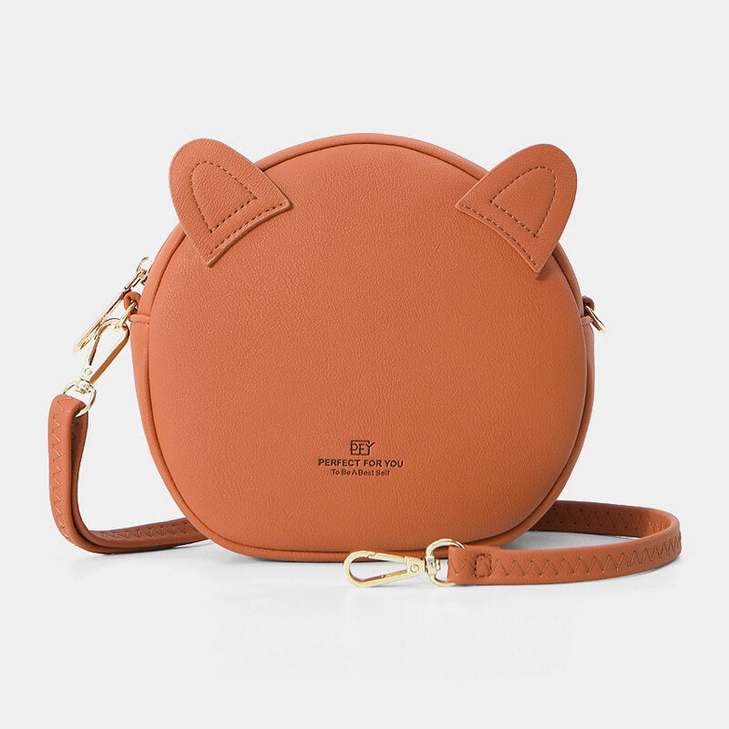 Women Casual Solid Cat Pattern Phone Bag Crossbody Bag