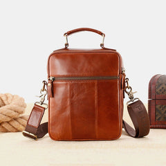 Men Genuine Leather Large Capacity Messenger Bag Crossbody Shoulder Handbag