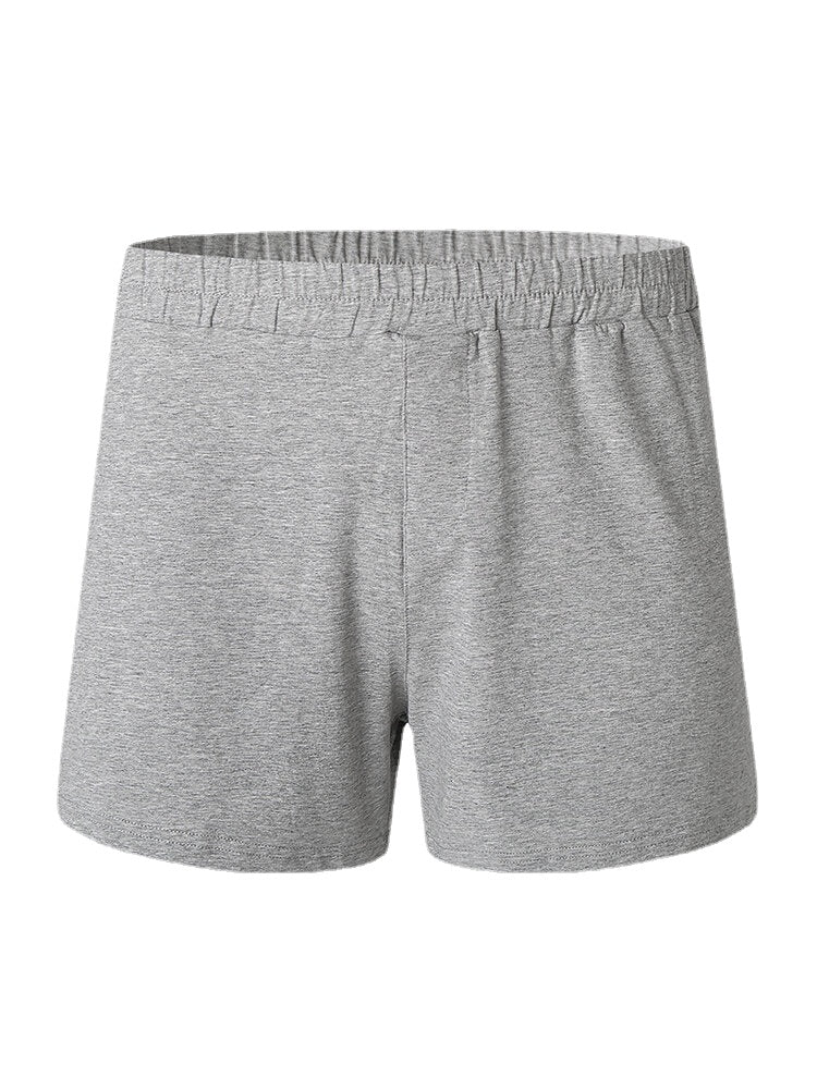 Mens Cotton Solid Color Thin Breathable Loose Comfy Home Shorts Boxers