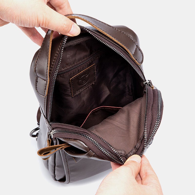 Vintage Genuine Leather Chest Bag Crossbody Shoulder