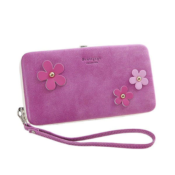 Women Flower 5.5 Inch Phone PU Wallet Case Cover Long Purse For Iphone Huawei Xiaomi