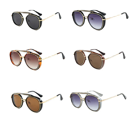 Men Oval Full Thick Frame UV Protection Fashion Vintage Sunglasses