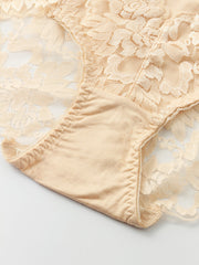 3PcsWomen Lace Trim Modal Silk Seamless Antibacterial Thin Panties