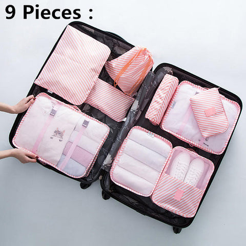 5/7/9 Pieces Waterproof Travel Organizer Waterproof Multi-function Travel Bag