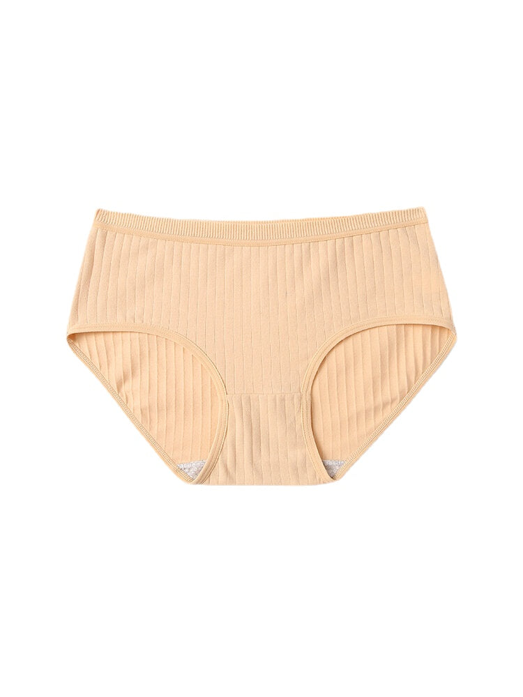 Plus Size Women Antibacterial Threaded Cotton Breathable Comfy Panty