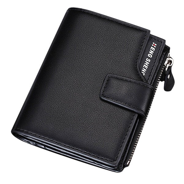 Men PU Leather Casual Wallet Hasp Zipper Credit Card Holder Coin Bag