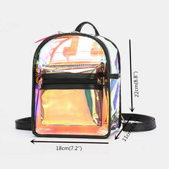 Women 2Pcs Transparent Jelly Multi-carry Mini Backpack Crossbody Bag Handbag