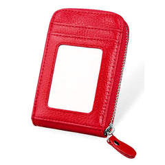 Women Genuine Leather Zipper Card Holder Long Wallet Candy Color Coin Purse