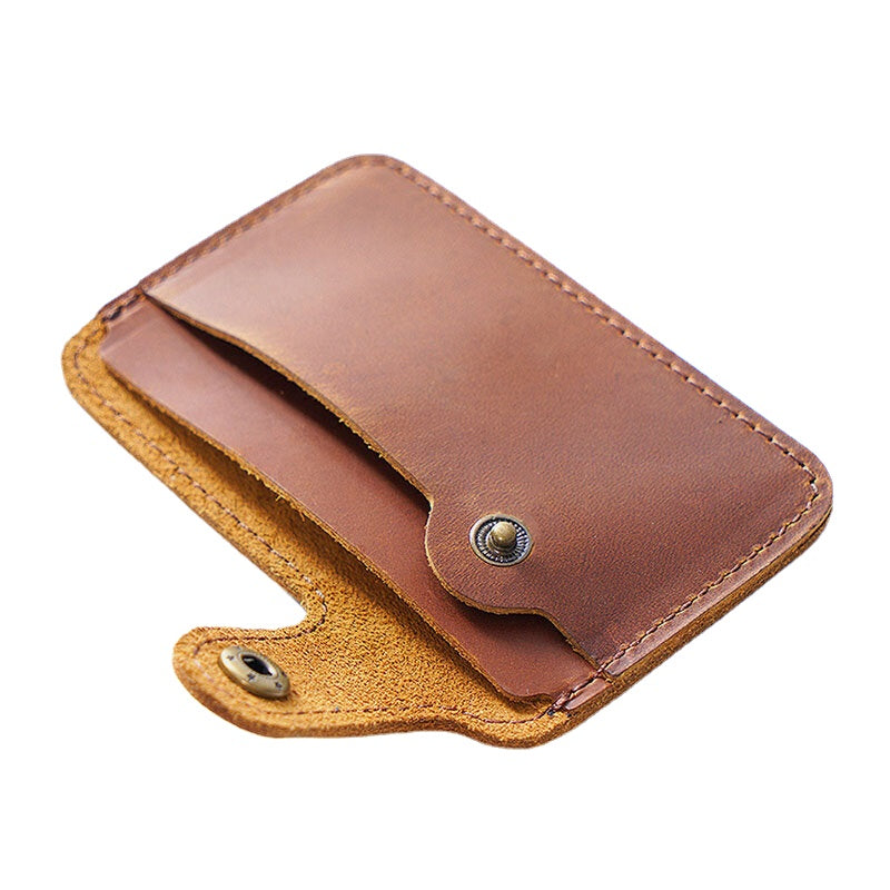 Men Genuine Leather Vintage Multi-Card Slots Bus Card Holder Mini Small Wallet