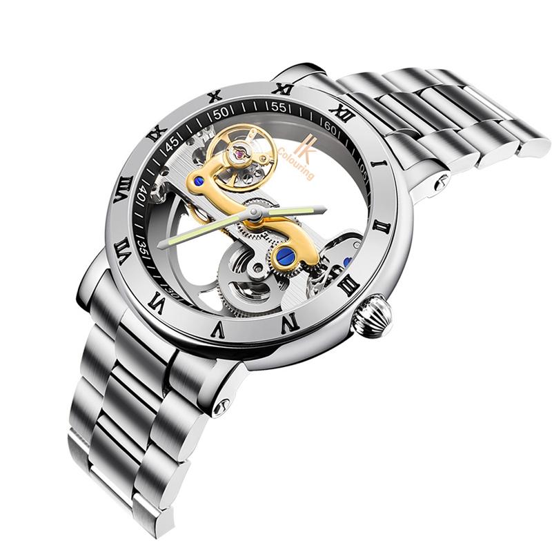 Business Style Men Wrist Watch Stainless Steel Strap Automatic Mechanical Watches