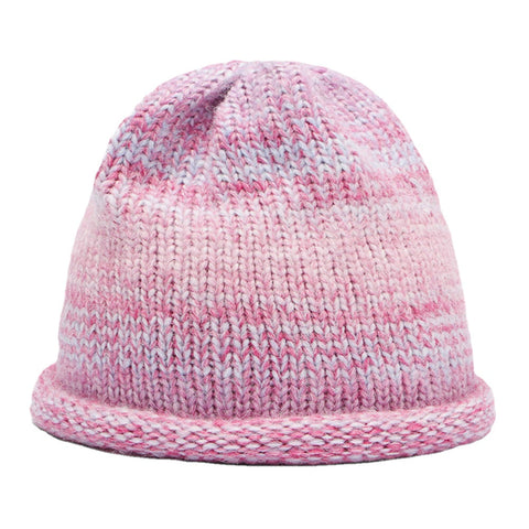 Women Mixed Color Knitted Tie-dye Gradient Color Vintage Fashion Warmth Brimless Beanie Hat
