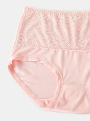 Plus Size Women's Floral Lace High Waist Cozy Panties
