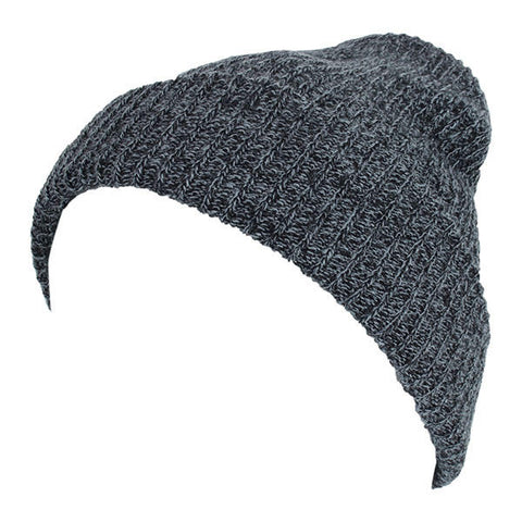 Unisex  Men Women Stripe Knitted Slouch Beanie Hat  Pure Color Elastic Winter Warm Cap