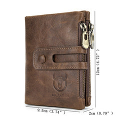 RFID Antimagnetic Vintage Genuine Leather 14 Card Slots Coin Bag Wallet