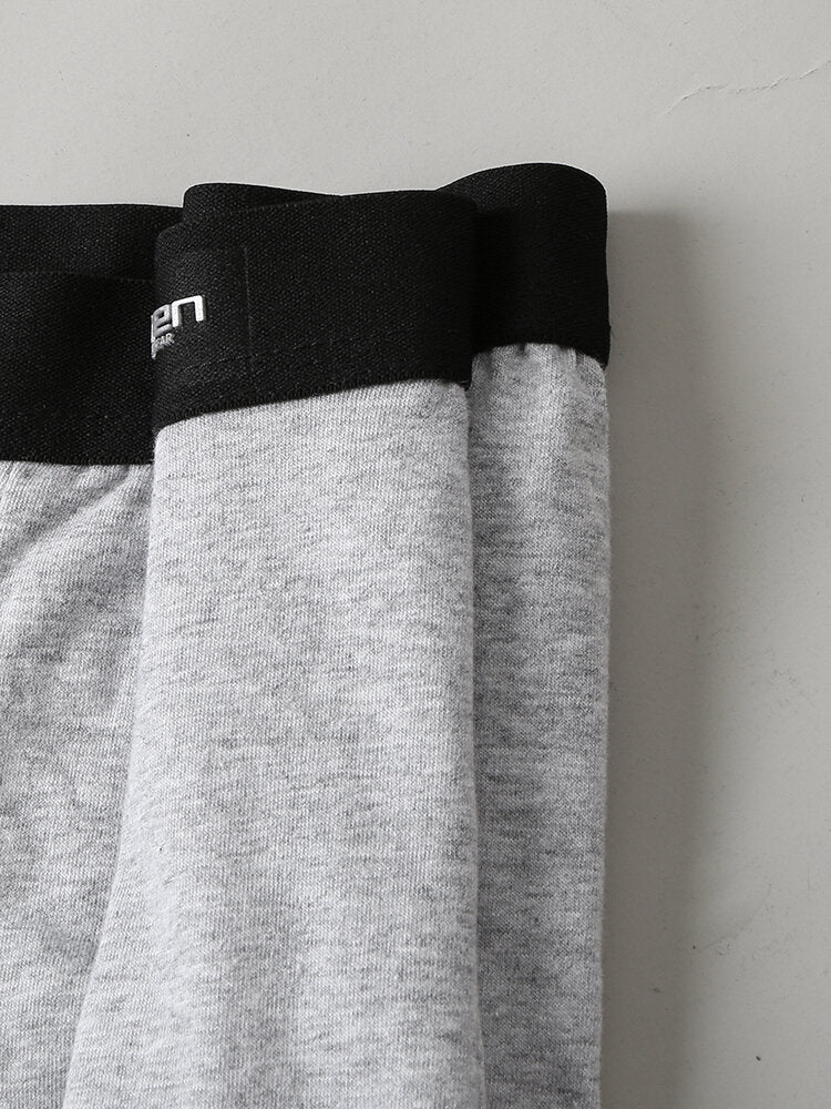 Mens Cotton Solid Color 4 Pieces Slim Fit Breathable Thin U Convex Pouch Boxers