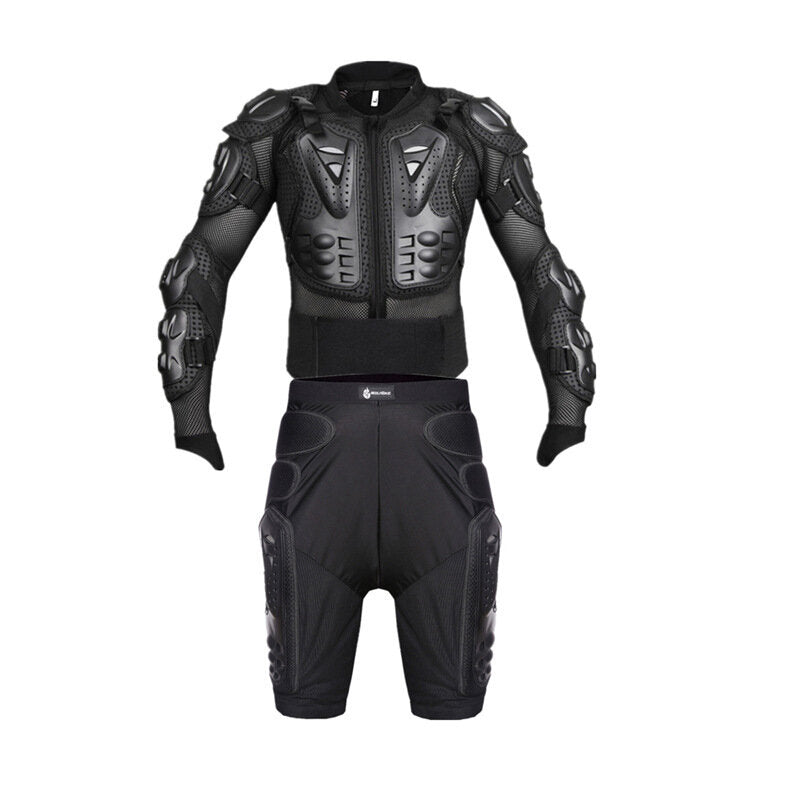 Motorcycle Body Armor Suit Motorcycle Jacket+Shorts+ Gloves+Knee Pads Cycling Clothing