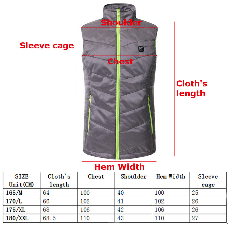 Gray Electric Heated Waterproof Motorcycle Riding Vest