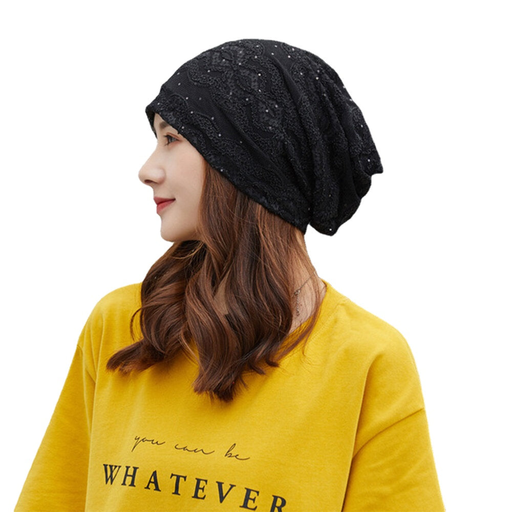 Women Cotton Ethnic Style Floral Embroidery Warm Casual Outdoor Brimless Beanie