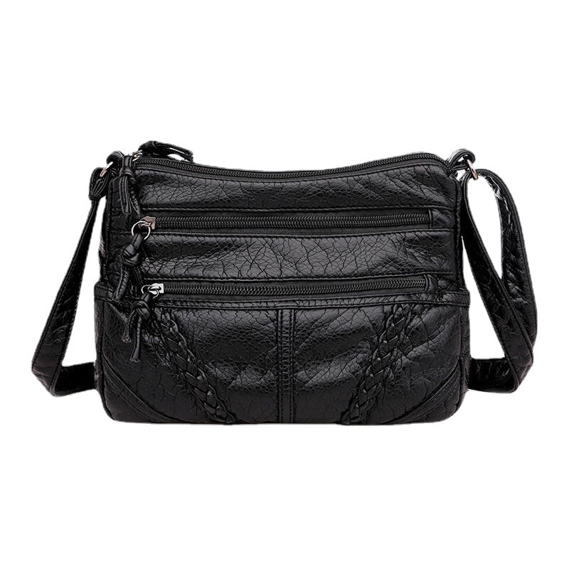 Women Multi-pocket Middle-aged Vintage Crossbody Bag Shoulder Bag