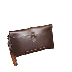 Men Faux Leather Retro Business 6.7 Inch Phone Bag Envelope Clutch