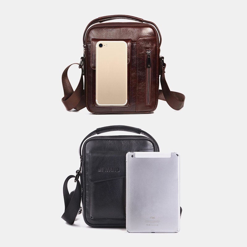 Men Vintage Genuine Leather Crossbody Bag Shoulder Business