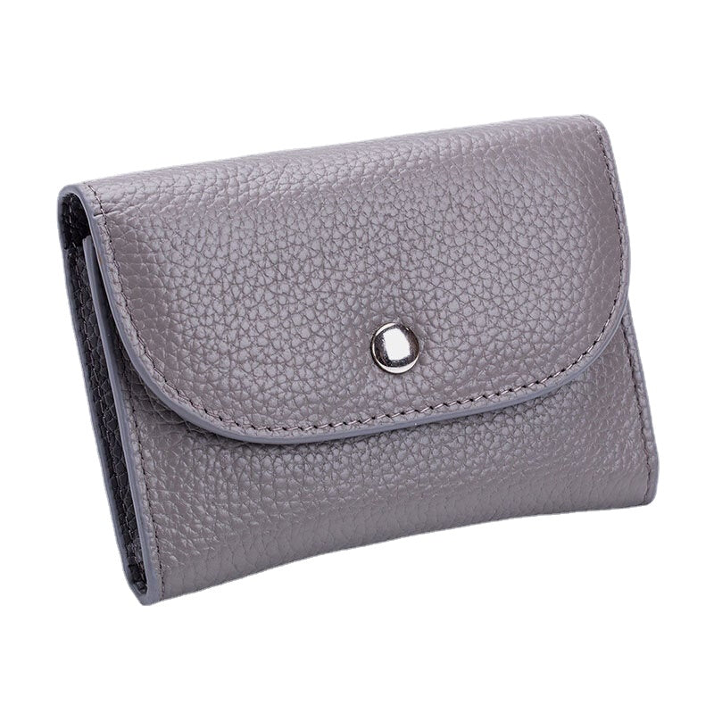 women genuine leather multifunction lychee pattern coin bag small wallet