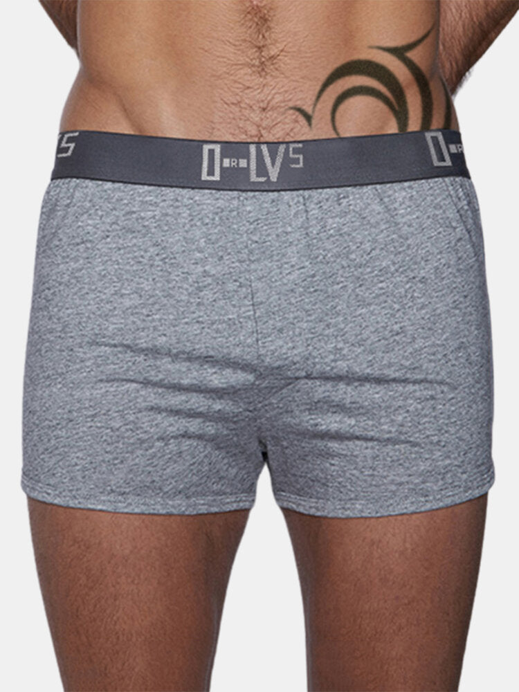 Mens Cotton Plain Loose Breathable Thin Home Elastic Mid Waist Shorts Boxers