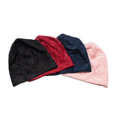 Women Lace Rhinestone Flower Pattern Baotou Hat Casual Wild Breathable Comfortable Beanie Hat