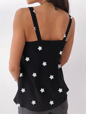 Casual Loose Star Printed Summer Tank Tops For Women