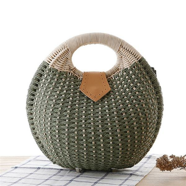 Women Tote Handbag Summer Beach Bag Straw Bag Rattan Bag Handbag