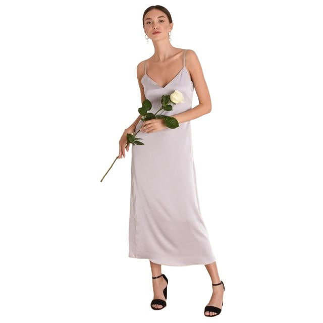 Sexy Ladies' V-neck Backless Spaghetti Strap Stain Dress For Party