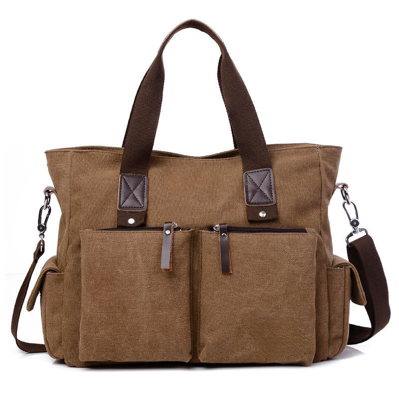 Men's Large Capacity Canvas Crossbody Bag for Outdoor Travel