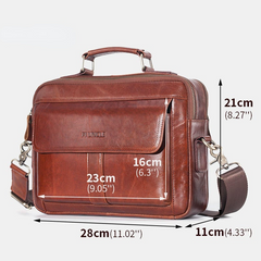 Men Genuine Leather Business Bag Handbag Shoulder Crossbody