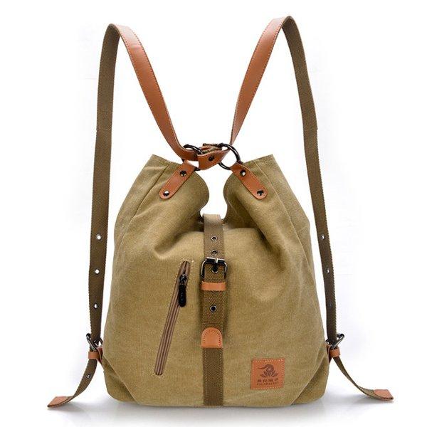 Women Men Canvas Handbags Multifunction Backpack Casual Shoulder Bags Students School