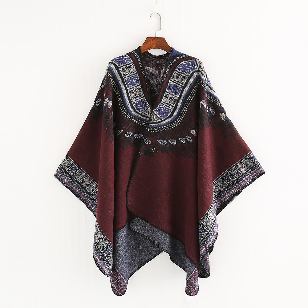 Women 130*150CM Vintage Ethnic Style Artificial Cashmere Scarf Winter Warm Long Shawl