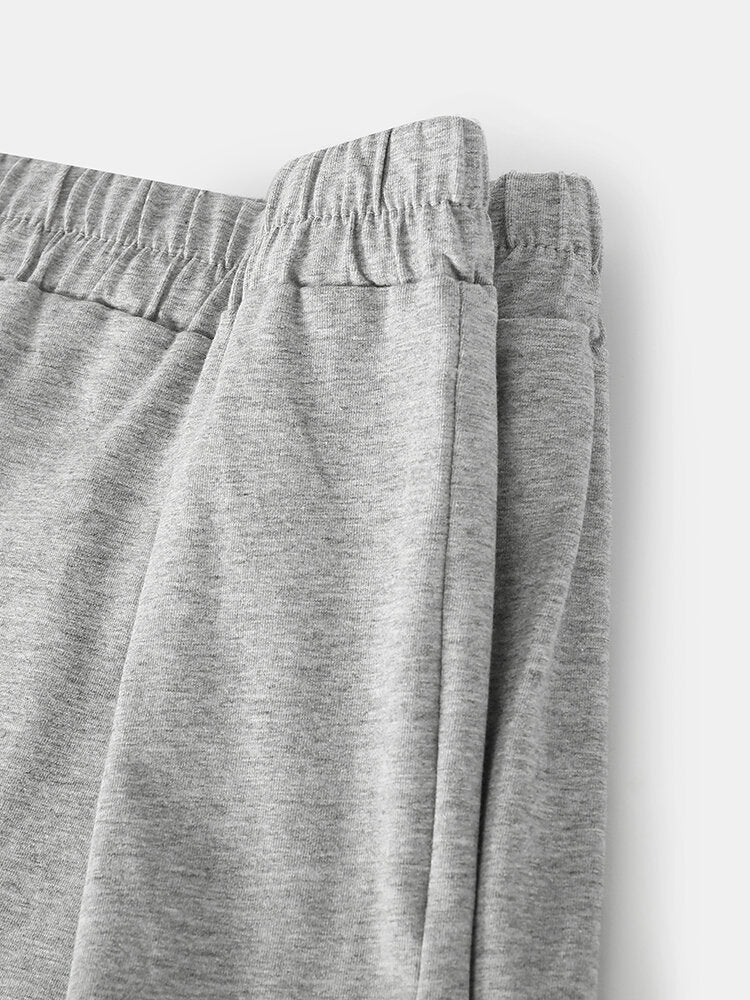 Mens Cotton Solid Color Thin Breathable Loose Comfy Home Shorts Boxers