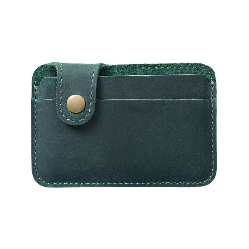 Men Genuine Leather Vintage Multi-Card Slots Bus Card Holder Mini Small Wallet