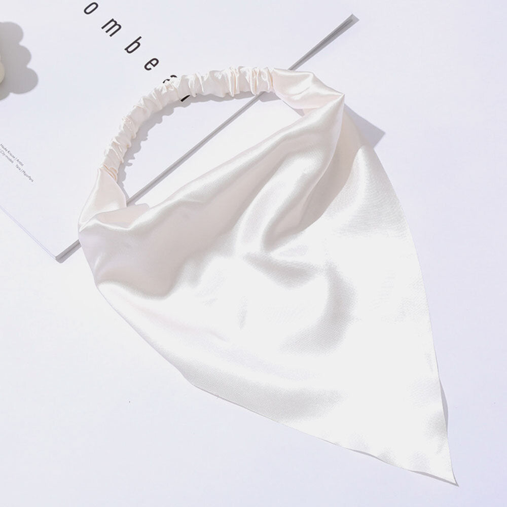 Women Chiffon Solid Color Elastic Wild Triangle Scarf Headband Headscarf Headwear