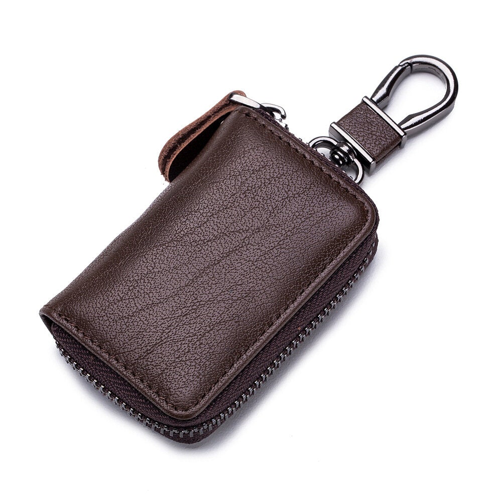 Men Genuine Leather Retro Mini Key Case Bag Large Capcity Fashion Car Keychain Wallet